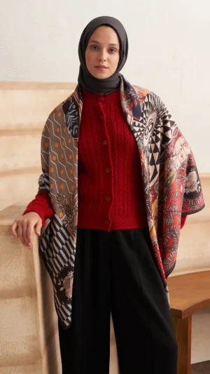 Buhara Yün İpek Omuz Şal